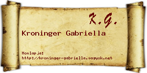 Kroninger Gabriella névjegykártya